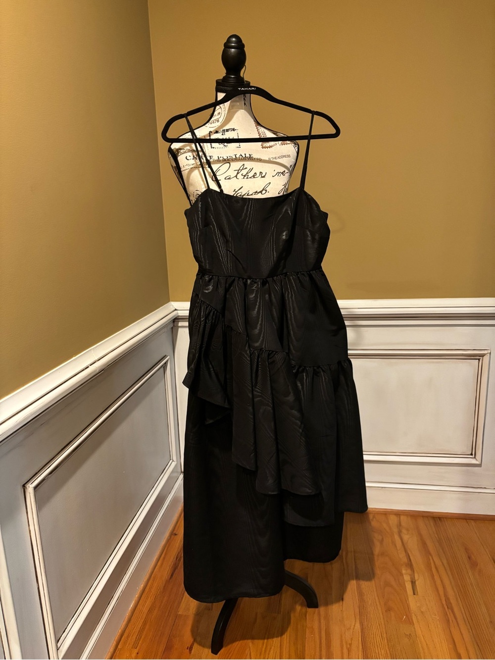 kate spade Black Tiered Ruffle Midi Dress